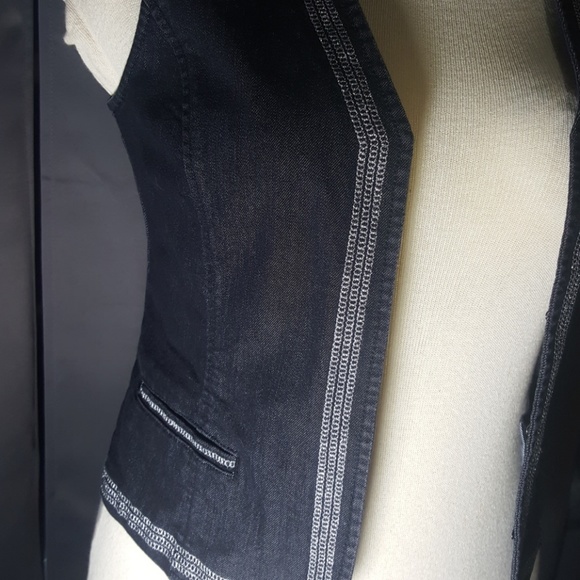 ADDITIONS BY CHICO'S BLACK DENIM VEST SIZE 1 - Picture 2 of 5